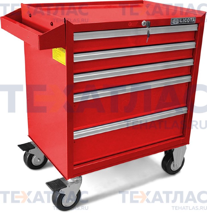 Licota AWX-2602RSK01 Тележка инструментальная 287 пр., 5 полок, красная