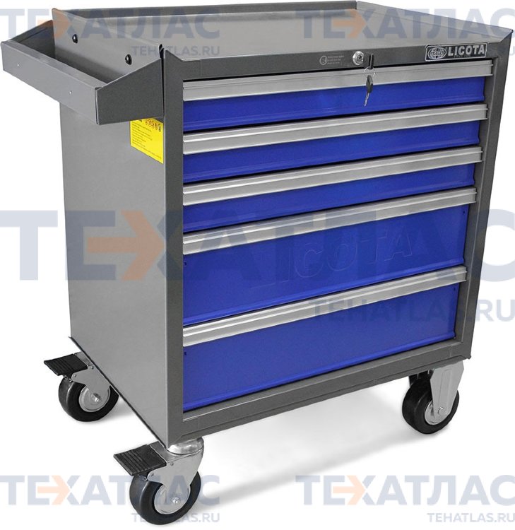 Licota AWX-2602BSK01 Тележка инструментальная 287 пр., 5 полок, сине-серая