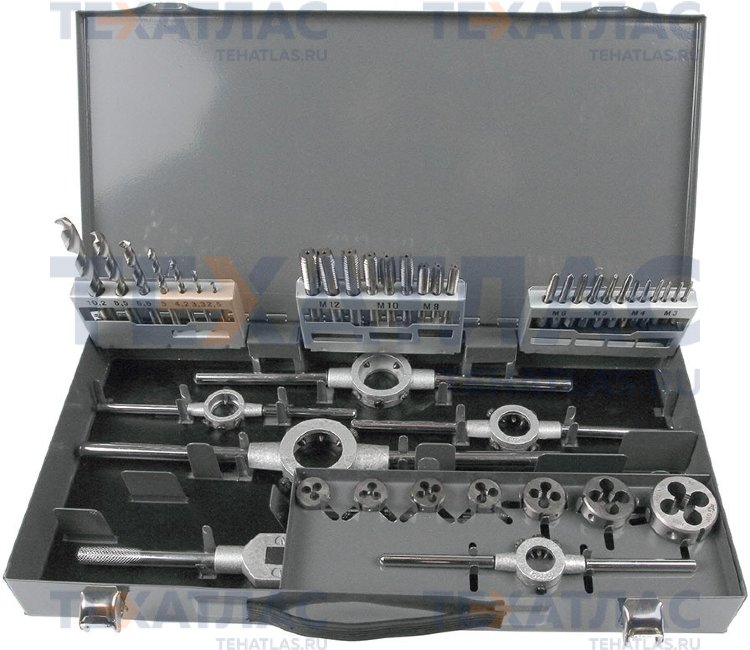 GARWIN GM-TCS44 Набор метчиков и плашек М3 - 12, HSS, DIN352, 44 предмета