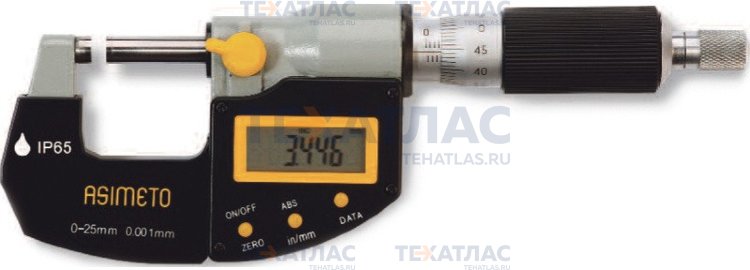 ASIMETO 105-02-4 Микрометр цифровой 25-50 мм, IP65 0.001 мм