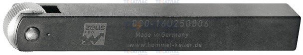ZEUS 290505-830-16U Державка для одного накатного ролика, 16x16x130,5 мм, ролики 20/25x8x6 мм