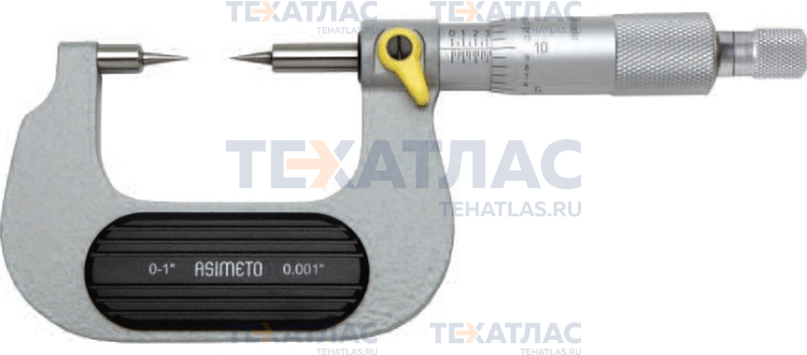ASIMETO 122-04-0 Микрометр с точечными измерительными поверхностями 0,01 мм, 75-100 мм, наконечник 15°