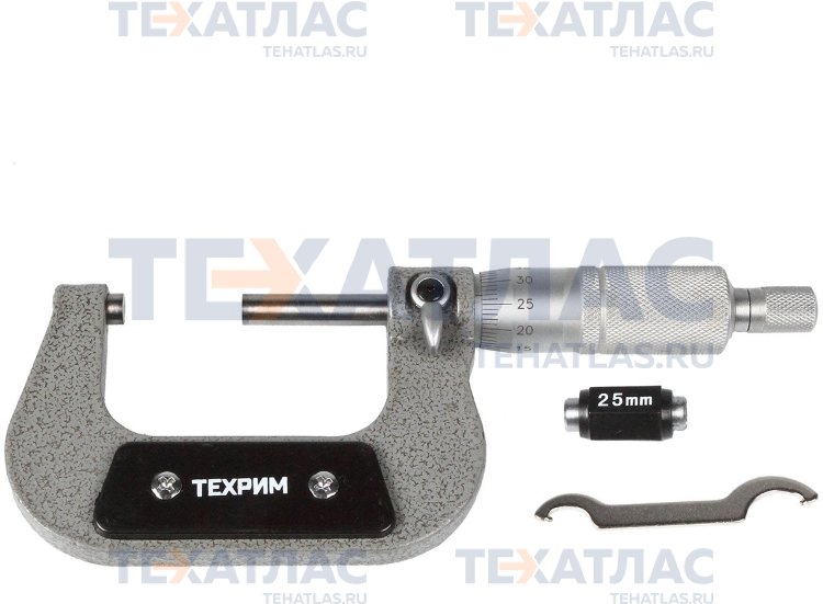 ТЕХРИМ T050006 Микрометр МК-50, 50 мм - 0.01 КЛ.1, ГОСТ 6507-90