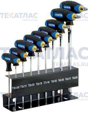 Licota AWT-30127CNM Набор ключей Torx c отверстием, Т-образная рукоятка, на подставке Licota AWT-30127CNM Набор ключей Torx c отверстием, Т-образная рукоятка, на подставке