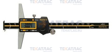 ASIMETO 323-12-7 Штангенглубиномер цифровой ABS с двойным крюком 0,01 мм, 0—300 мм
