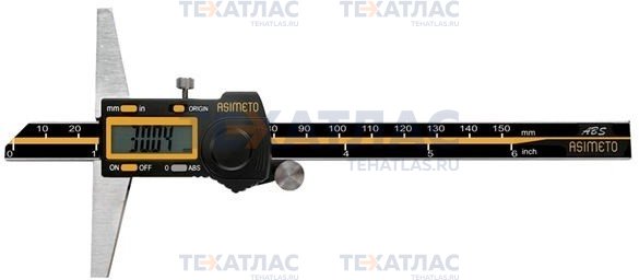 ASIMETO 327-06-7 Штангенглубиномер цифровой ABS 0,01 мм, 0—150 мм
