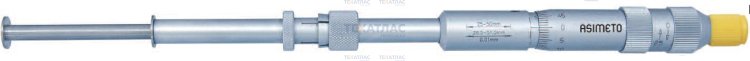 ASIMETO 163-62-2 Микрометр для измерения внутренних канавок 0,01 мм, 13 мм, 25-50 мм, с двунаправленной трещоткой