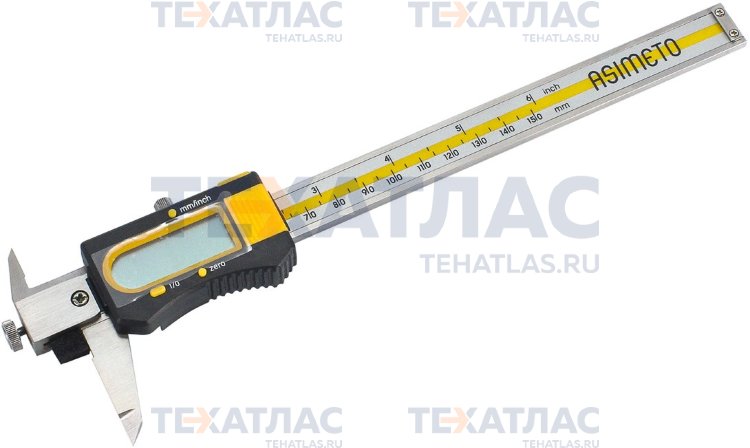 ASIMETO 317-08-0 Штангенциркуль цифровой для измерения уступов 0,01 мм, 0-200 мм, ABS