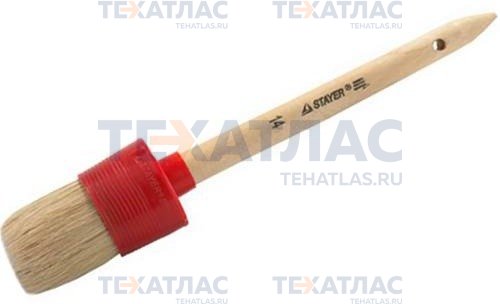 STAYER 0141-50 Кисть круглая STAYER "MASTER", светлая натурал. щетина, пластм. корпус, деревян. ручка, №14 x50мм