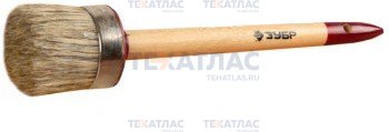 ЗУБР 01501-50 Кисть круглая ЗУБР "УНИВЕРСАЛ - МАСТЕР", светлая щетина, деревянная ручка, №14, 50мм