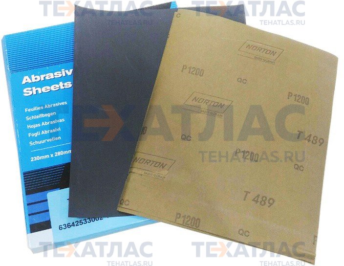 NORTON 63642532993 Шкурка шлифовальная водостойкая NORTON T489, 230 x 280 мм, P240