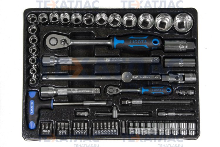 Licota ACK-382001 Набор торцевых головок 1/4" и 1/2" 60 пр. в ложементе