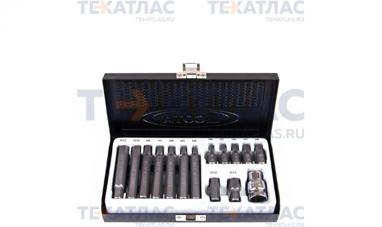 Licota ABS-80001 Набор бит шестигранных H4-H12 S2, 15 пр.
