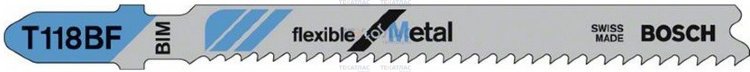 BOSCH 2608634503 Полотно пильное BOSCH Flexible for Metal T118BF 92 мм, шаг 1.9-2.3 мм, (5 шт)