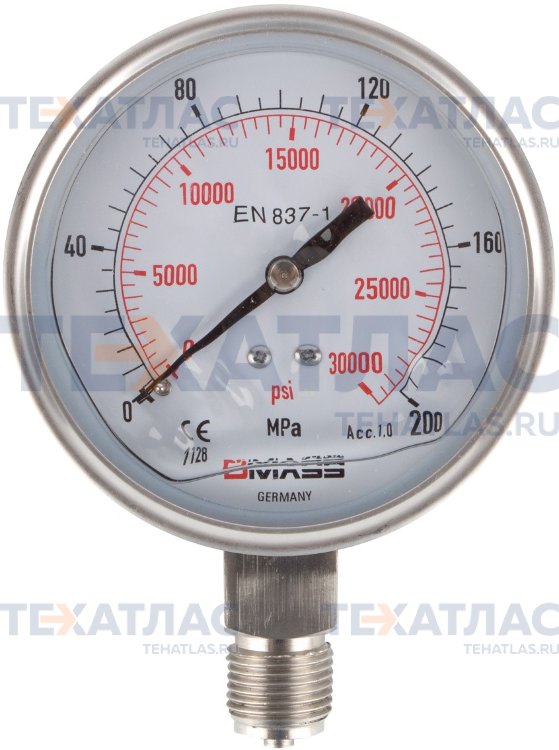 GARWIN 819050-3 Манометр гидравлический; 2000 бар; 100 мм; 1/2”