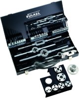 VOLKEL VO-49106 Набор метчиков комплектных и плашек М3-М12, 43 предмета, металлический кейс