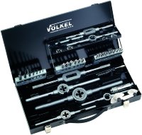 VOLKEL VO-49101 Набор метчиков комплектных и плашек М3-М12, 43 предмета, металлический кейс