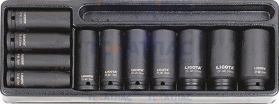 Licota ACK-384023 Набор ударных головок глубоких 1/2" 12 - 32 мм 11 пр. в ложементе