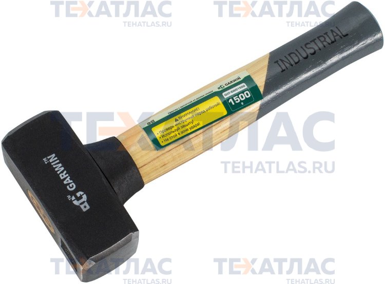 GARWIN GHT-SW01500 Кувалда Garwin INDUSTRIAL с рукояткой из дерева гикори, 1500 г