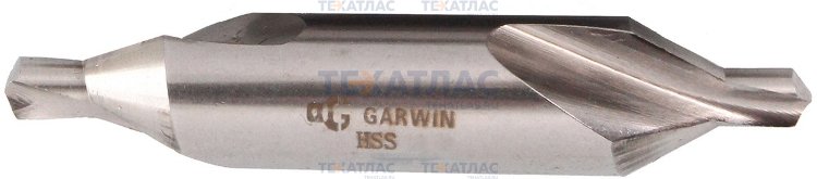 GARWIN 102214-6,3 Сверло центровочное 6,3 мм, DIN 333, HSS, форма A, 120°, тип N