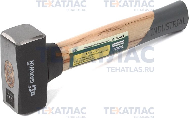 GARWIN GHT-SW01000 Кувалда Garwin INDUSTRIAL с рукояткой из дерева гикори, 1000 г