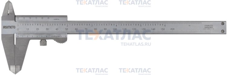 ASIMETO 302-26-2 Штангенциркуль нониусный без погрешностей параллакса 0,02 мм, 0—150 мм / 0-6"