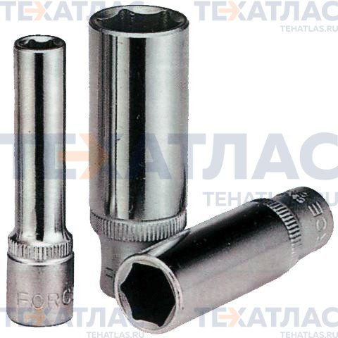 Force 5255009 1/4" Головка глубокая 6гр. 9 мм, L=50 мм