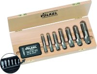 VOLKEL VO-48602 Набор метчиков комбинированных М3-М24, 13 предметов, деревянный кейс