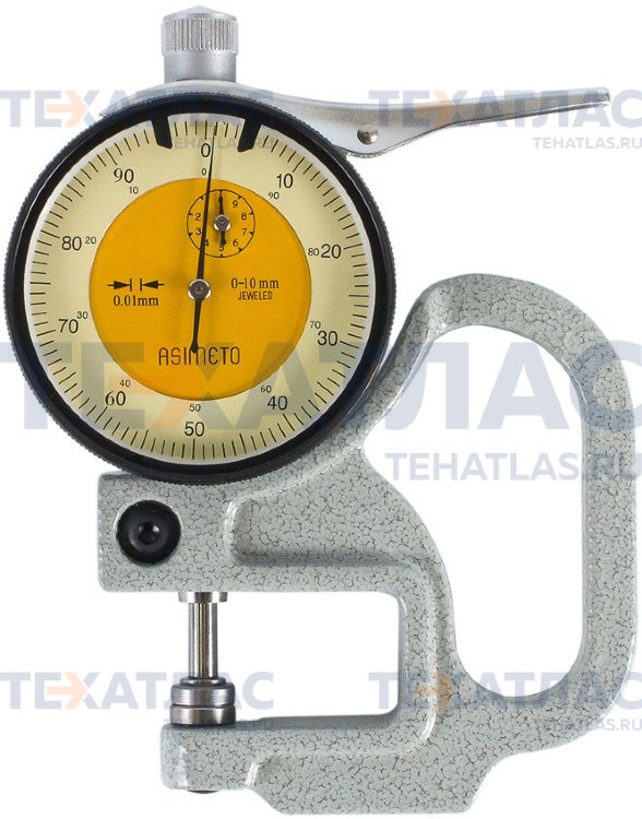 ASIMETO 491-01-0 Толщиномер индикаторный 0 — 10 мм, L=30 мм, 0,01 мм
