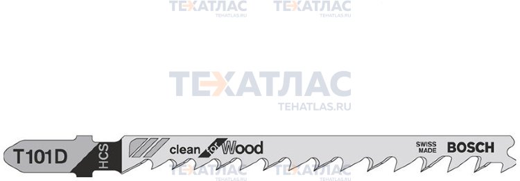 BOSCH 2608630032 Полотно пильное BOSCH Clean for Wood T101D 100 мм, шаг 4-5.2 мм, HCS (5 шт)